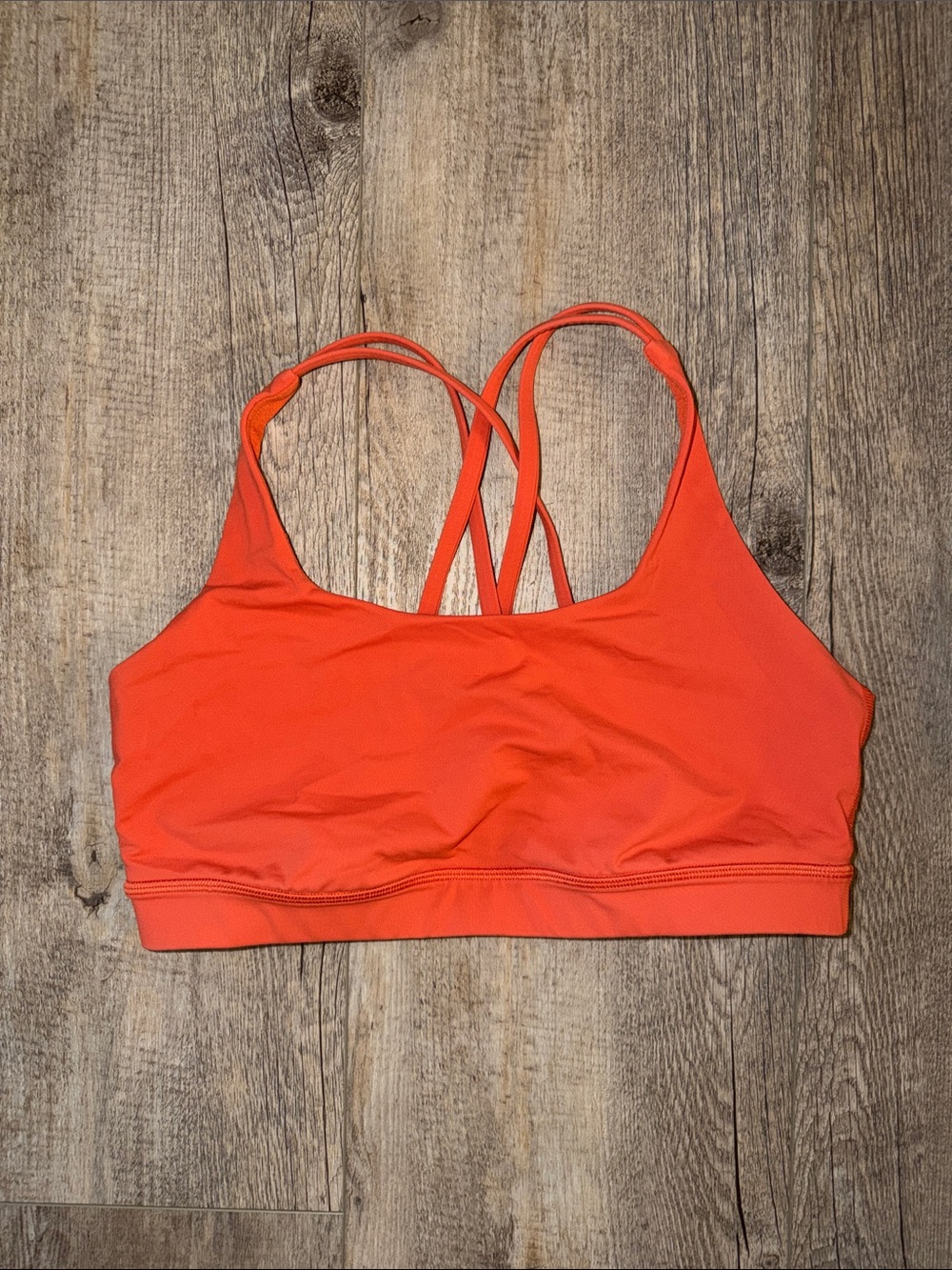 Lululemon Athletic Strappy Cross-Back Sports Bra - Coral Orange
